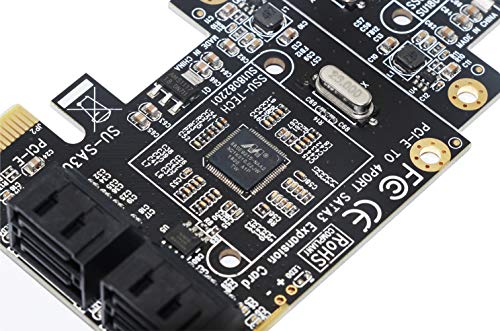 Ziyituod 4 Port SATA Card, PCIe SATA III Controller Card to 6GB/s Internal Adapter Converter | PCI Express SATA 3.0 Expansion Card, Support 4 SATA 3.0 Devices for Desktop PC/Server/NAS - Thumbnail 4