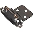 Hickory Hardware P243-OBH-10B Variable Overlay 3/8 Inch Inset | 170° Opening Self-Closing Surface Mount Face Frame Hinge | Easy Installation | Oil-Rubbed Bronze Highlighted Finish 10 Sets of Pairs