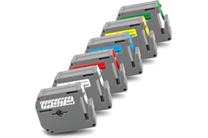Pristar Compatible for Brother Tape M-K221 MK121 MK421 MK521 MK621 MK721 9mm 0.35" Black on Clear/White/Red/Blue/Yellow/Green