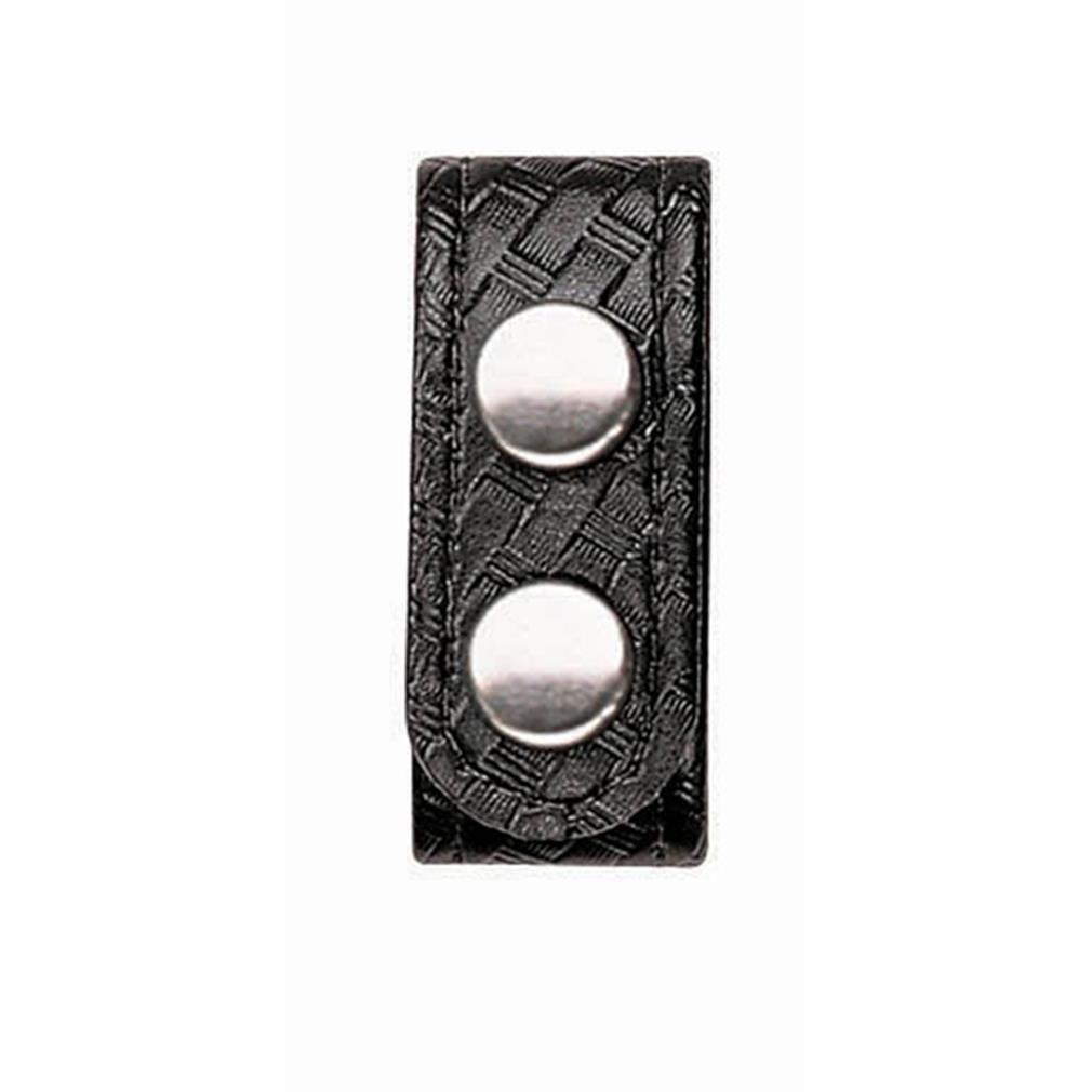 Bianchi Model 7906 Basket Weave Belt Keepers with Brass Snap (4-Pack), Black