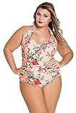 Chase Secret Womens Retro Vintage One Piece Swimwear Floral Monokinis Plus Size