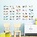 DECOWALL DW-1308 Alphabet ABC and Animals Kids Wall Stickers Wall Decals Peel and Stick Removable Wall Stickers for Kids Nursery Bedroom Living Room (Medium) d?cor
