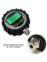 Uharbour   Medidor de presión digital con conector NPT de 1 4" y protector de goma