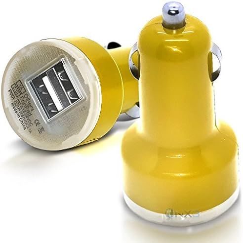 ONX3 Ulefone Gemini Pro Yellow In Car Dual Port 2.1 Amp Mini Bullet USB Charger Adapter