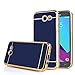 TabPow Galaxy J3 Emerge Case, Electroplate Slim Glossy Finish, Drop Protection, Shiny Luxury Case for Samsung Galaxy J3 Prime/Galaxy J3 Emerge/Amp Prime 2-Royal Blue Gold