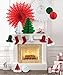 SUNBEAUTY Set of 12 Mix and Match Christmas Decorations Paper Honeycomb Tree, Ball, Bell,Hat & Snowflake Fan Honeycomb Decorations