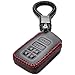 Vitodeco LEXUS 4 Buttons Leather Keyless Entry Remote Control Smart Key Case Cover with Braided Leather Key Chain (Black/Red)