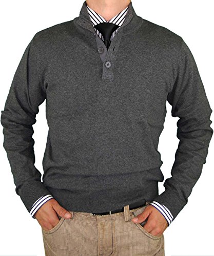 button mock neck sweater