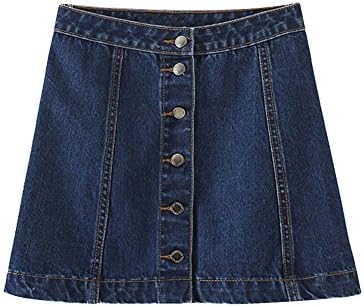 long jean skirt with buttons