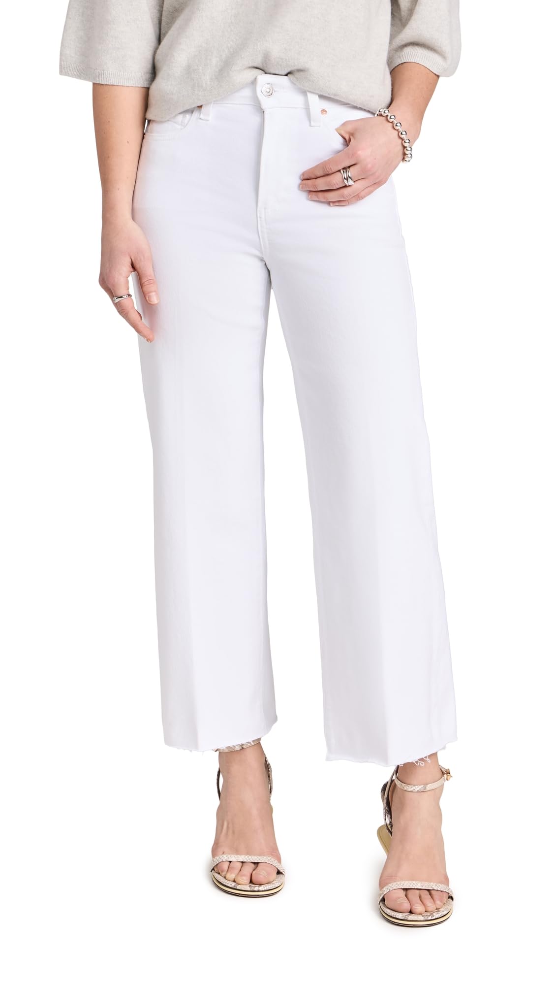 Photo 1 of PAIGE Women's Anessa Petite Jeans, Crisp White, 27