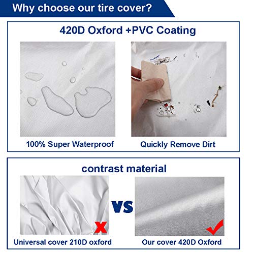 Aebitsry Tire Covers for RV Wheel Set of 4 Motorhome Wheel Covers Waterproof Oxford Sun UV Tires Protector for Trailer, Camper, Van, SUV, Auto, Universal Fits 24" to 32" Car Tire Diameter (30" - 32") - Thumbnail 2