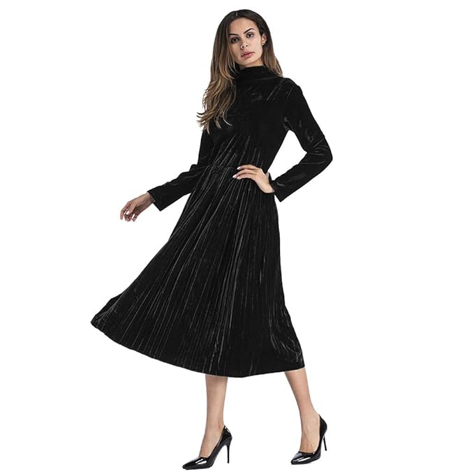 black turtleneck cocktail dress