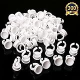 SUBANG 300 Count Makeup Glue Rings Tattoo Glue Holder Disposable Plastic Nail Art Eyelash Extension Rings
