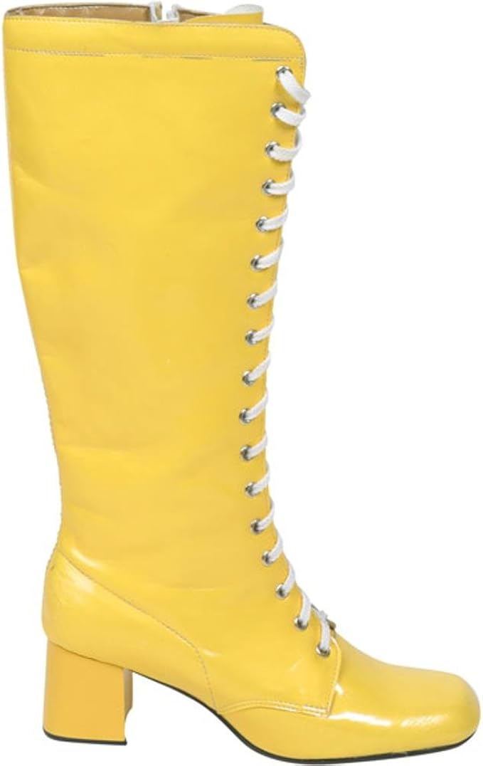 yellow lace up boots