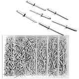1000 Pop Rivets Rivet Set Riveter Tool Air Manual Gun