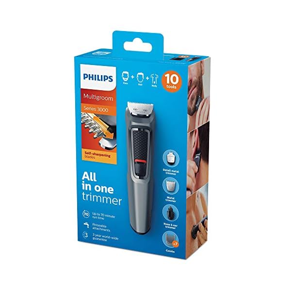 Philips-9-in-1-All-In-One-Trimmer-Series-3000-Grooming-Kit-for-Beard-Hair-with-9-Attachments-Including-Nose-Trimmer-Self-Sharpening-Blades-UK-3-Pin-Plug-MG372233 Philips 9-in-1 All-In-One Trimmer, Series 3000 Grooming Kit for Beard & Hair with 9 Attachments, Including Nose Trimmer…