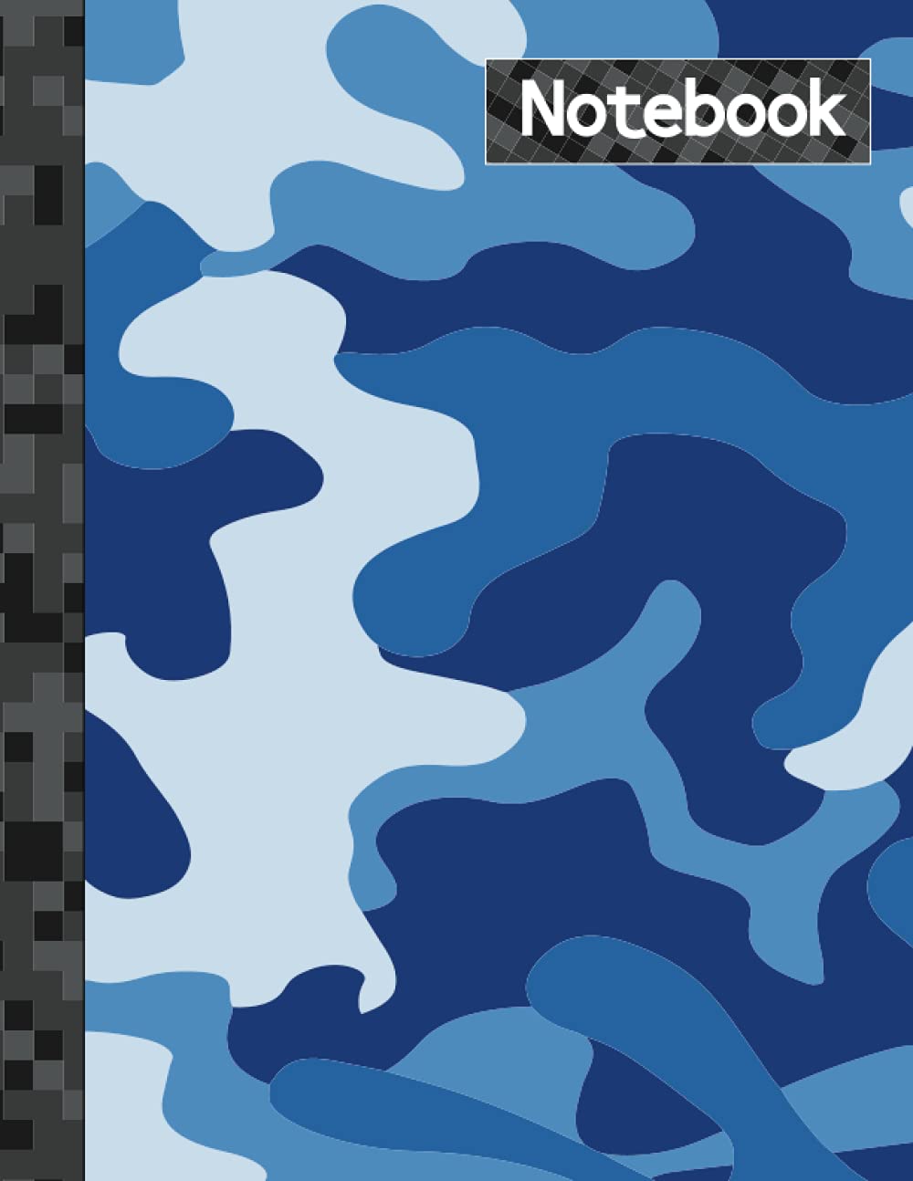 Notebook: Blue Camouflages Military Pattern Composition Notebook (8.5Inch x 11) Colleges Rules - Blank Lined - 100 pages - 50 Sheets