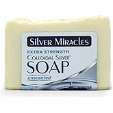 Silver Miracles - Extra Strength Colloidal Silver Soap - All Natural Nano Silver Face and Body Cleanser - Unscented - 6.5 ounces