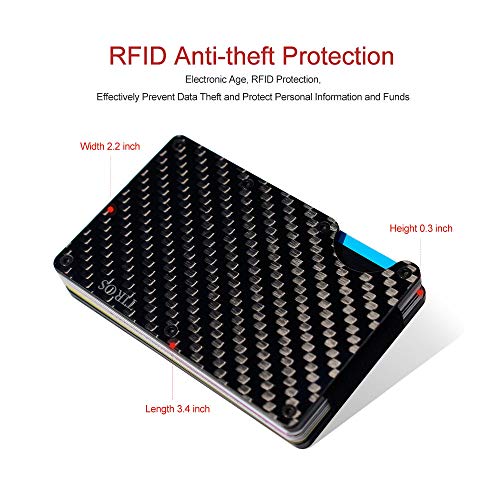 Minimalist Carbon Fiber Wallet for Men,RFID Blocking Credit Card Holder,Slim Front Pocket Money Clip - //coolthings.us