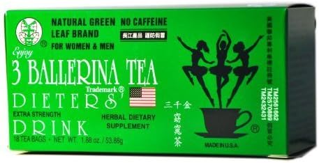 6 Boxes of 3 Ballerina Dieters' Drink Extra Strength 18 bags/per box by Natural Green Leaf