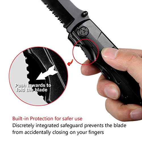 Multitool Pocket Knife 5-in-1 Black Oxide Stainless Steel Multi-Purpose Folding Knives Keychain Plier Kit for Outdoor Survival, Camping, Fishing, Hunting, Hiking