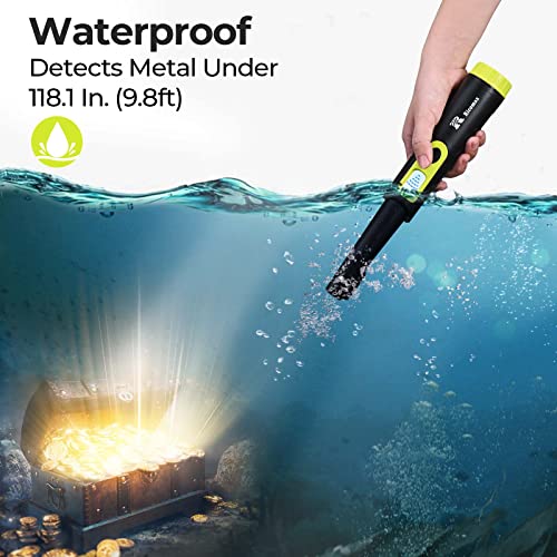 RM RICOMAX Metal Detectors Pinpointer, Lightweight & Portable, Waterproof Handheld Pinpointer, with Belt Holster Treasure Hunting Tool Accessories, Buzzer Vibration Metal Detectors for Gold Sliver