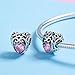 BAMOER Charm Bead and Sterling Silver Charm for Teen Blue Sky Radiant Hearts with Zirconia for Her