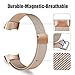 Oitom Metal Bands Compatible Fitbit Charge 3 Band Women Men Small,Magnetic Stainless Steel Milanese Loop Replacement Band Wrist Straps Accessories(5.1