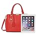 OURBAG Women Leather Handbags Fashion Top Handle Bag Cross body Shoulder Bag for Ladies Wine Red Medium
