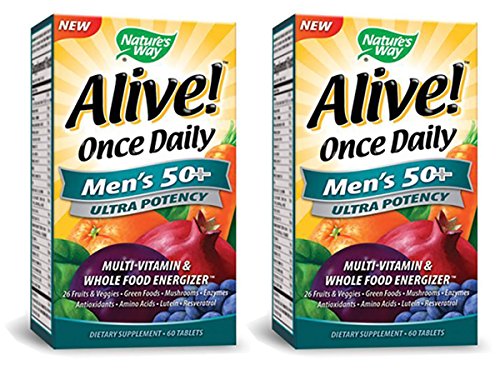 Nature's Way Alive Once Daily Men's 50+ Ultra Potency Tablets, 60, 2 Pack