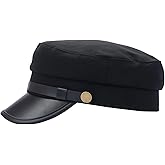 Elandy Black Men Women Chauffeur Hat Costume Hats Captain Sailor Hat Classic Vintage Newsboy Cap Peaked Beret Cap