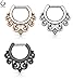 Tribal Swirl Fan 14g or 16g Septum Clicker - Choose Gold Tone, Rose, Hematite, or Silver Tone