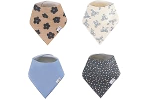 Copper Pearl Baby Bandana Drool Bibs for Drooling and Teething 4 Pack Gift Set Gemma in Tan