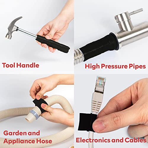 XFasten Selffusing Silicone Tape Pro, Black, 1.5Inch x 15Feet