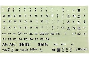 zaoalife Keyboard Stickers, English Keyboard Sticker Glow in The Dark, Keyboard Letter Stickers, English Letter Keyboard Stic