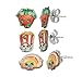 Shopkins Stainless Steel Trio Earrings Set Strawberry Kiss , Poppy Corn , Rainbow Bite
