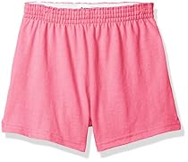 Soffe Little Girls' Yth Athltc Short V-n 50c/50p, Shocking Pink, XS