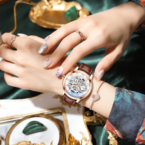Uniiking® Ladies Watches Analog Quartz Watch for Women Waterproof Women's Wrist Watches Womens Watch with Leather Strap, Jewelry Gift for Wedding Anniversary Birthday