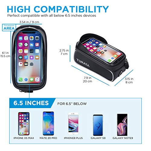image for TURATA Bike Bags Bicycle Front Frame Bag Waterproof Handlebar Cycling 