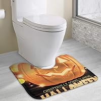 ASINL Halloween Happy Toilet Bath Mat U-Shaped Contour Rug Soft Non Slip Bathroom Mat Rugs