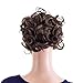SWACC Short Messy Curly Dish Hair Bun Extension Easy Stretch hair Combs Clip in Ponytail Extension Scrunchie Chignon Tray Ponytail Hairpieces (Medium Ash Brown-8#)thumb 1