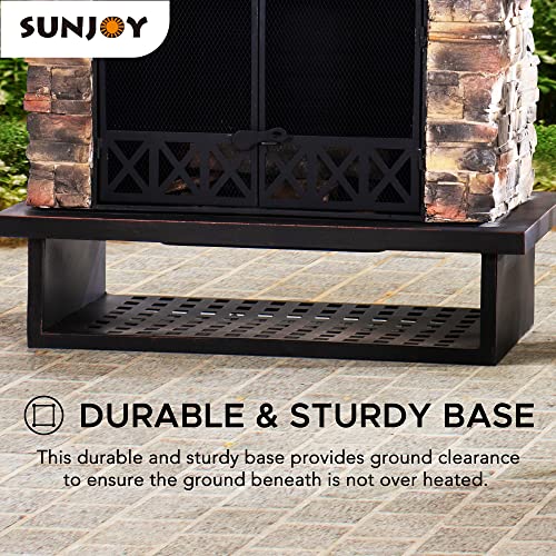 Sunjoy Outdoor Fireplace, Heavy Duty Patio Wood Burning Fireplace with
