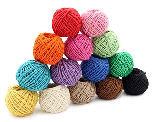 Jute Twine String/Rope for Crafts,Gardening,Wrapping,Packing Picture Hanging and Decoration 1148 Feets/383 Yards(3 PLY,2MM,14 Rolls,82 Feets per Roll) - Thumbnail 2