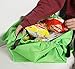 Dewsshine 2 Pack Home Kitchen Reusable Grocery Bags Foldable Shopping Tote Bag Organizer for Supermarket Trolley Cart Outdoor Camping (Green)