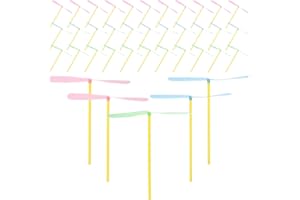 Milisten 80 Pcs Hand Swirling Flying Toys, Colorful Bamboo Dragonfly Propellers, Outdoor Plastic Helicopters, Bulk Party Favo
