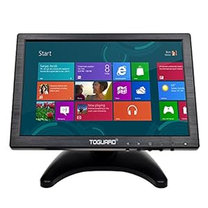 Toguard 10.1 Inch IPS Screen Color Ultra Thin HD 1280*800 Video Monitor Display BNC/AV/HDMI/VGA/USB Video Input Earphone Output Monitor Screen With Wide Viewing Angle, Built-in Speaker