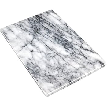 Greenco GRC0555 Pastry and Cutting Board, 8 x 12, White Marble