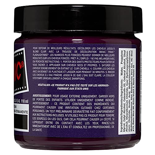 MANIC PANIC Classic Plum Passion Semi Permanent Hair Color - Warm Purple Hair Dye for Women & Men That Lasts 4-6 Weeks - Vegan, Ammonia & Cruelty-Free - Create & Mix Custom Shades (4oz)