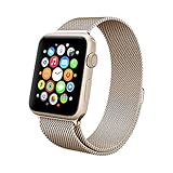 Apple Watch Band , Swees 38mm Milanese Loop Stainless Steel Bracelet Strap Replacement Wrist Band with Unique Magnet Lock for Apple Watch Series 2 (2016) / Series 1, No Buckle Needed, Champagne