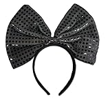 Expression Gifts Cosplay Black Headband Bow Sequins